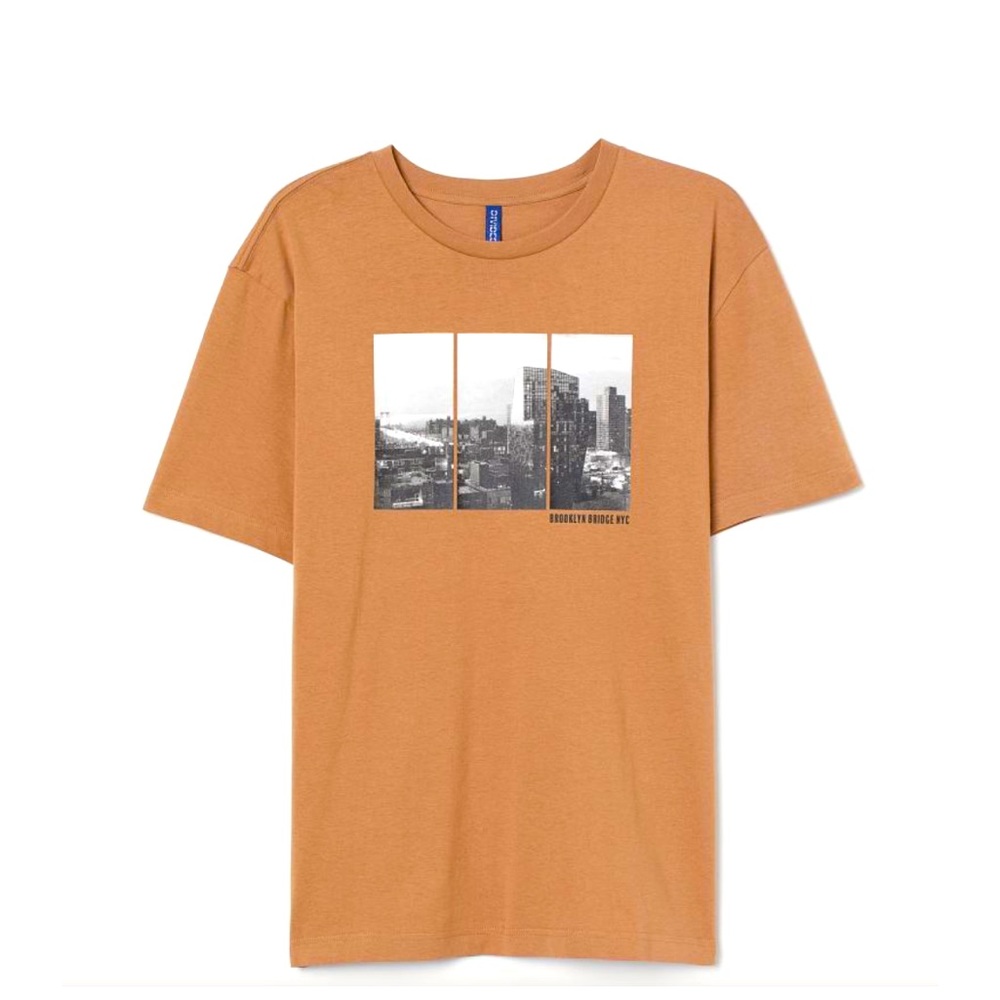 H&M Light brown/Brooklyn Bridge T Shirt Size L